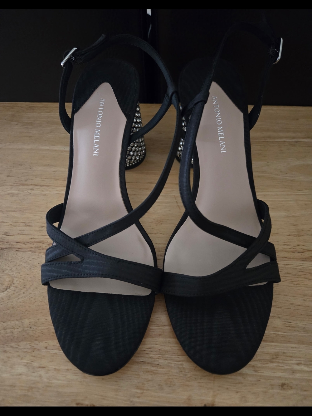Antonio Melani Larie rhinestone embellished dress sandals Size 9.5